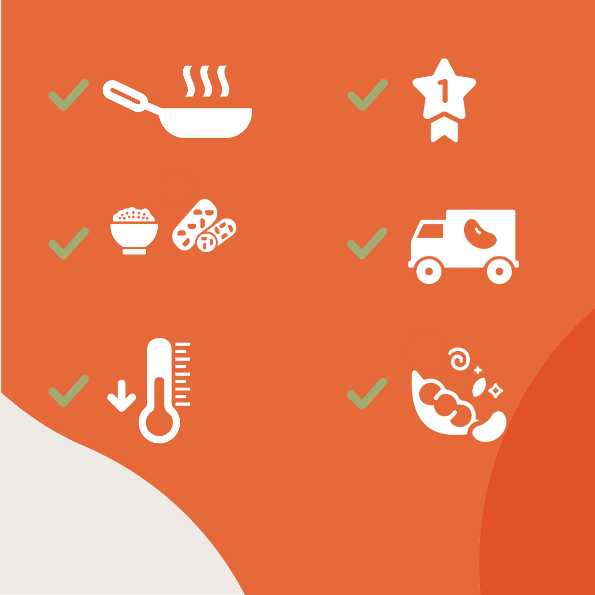 Clean label protein source for grilling or frying snack patties
Low-fat, high-protein tempeh ingredient for frozen snacks
Freeze-dried tempeh for dry snack mixes and export use
