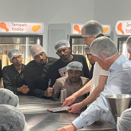 Tempeh Today colleagues working together in an international team